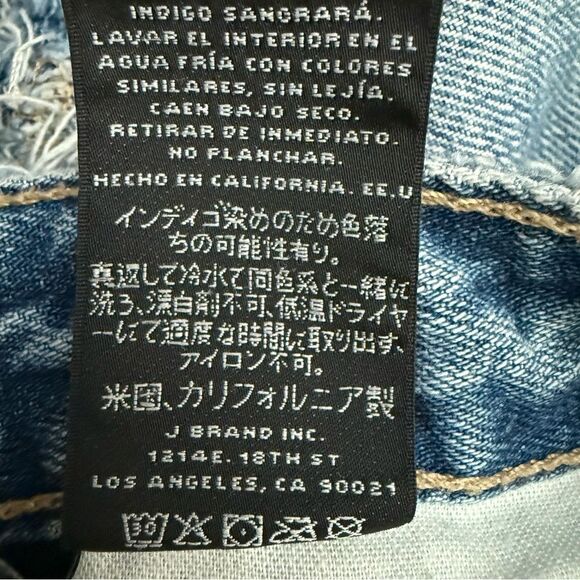 J Brand Light Blue Cutoff Denim Shorts Women’s Size 26 High-Rise Distressed - Picture 7 of 7